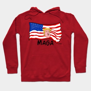 Trump MAGA on American Flag Hoodie